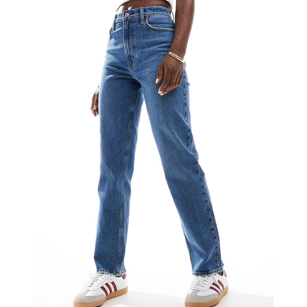 Abercrombie & Fitch Curve Love The 90s Straight Ultra High Rise Jeans 30/10L - Picture 3 of 16